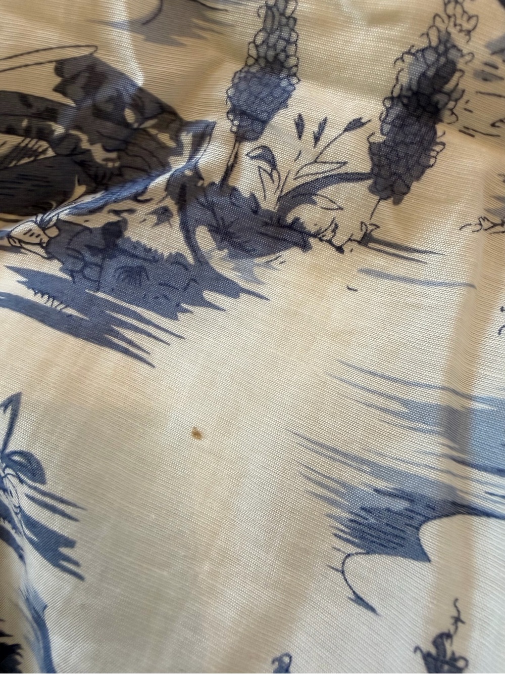 BURU Sleeveless Blue Toile Printed Mock-Neck MOD Top with matching bubble skirt - Picture 4 of 4